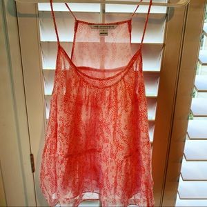 Size medium strappy tank with ruffles